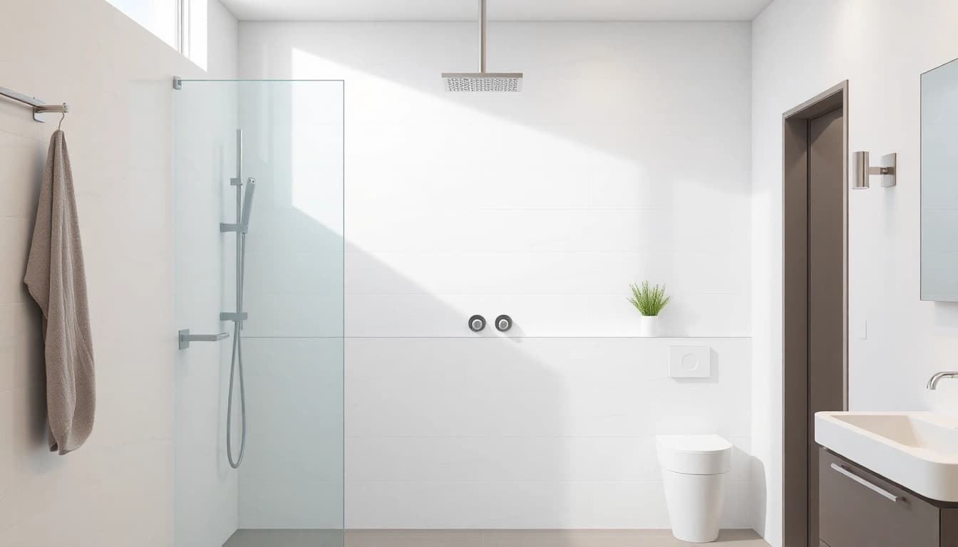 Stylish elegant showers Australia showcased in a modern bathroom layout with bright lighting.