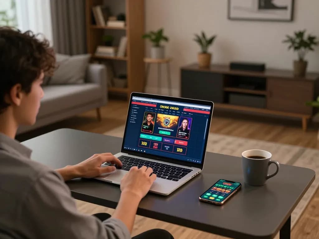 Engaged in online gaming, this cozy setup illustrates the appeal of casino online esteri for strategic play.