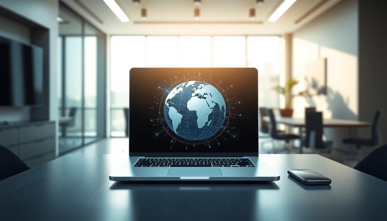 Protect your privacy with a secure VPN connection in a modern workspace.