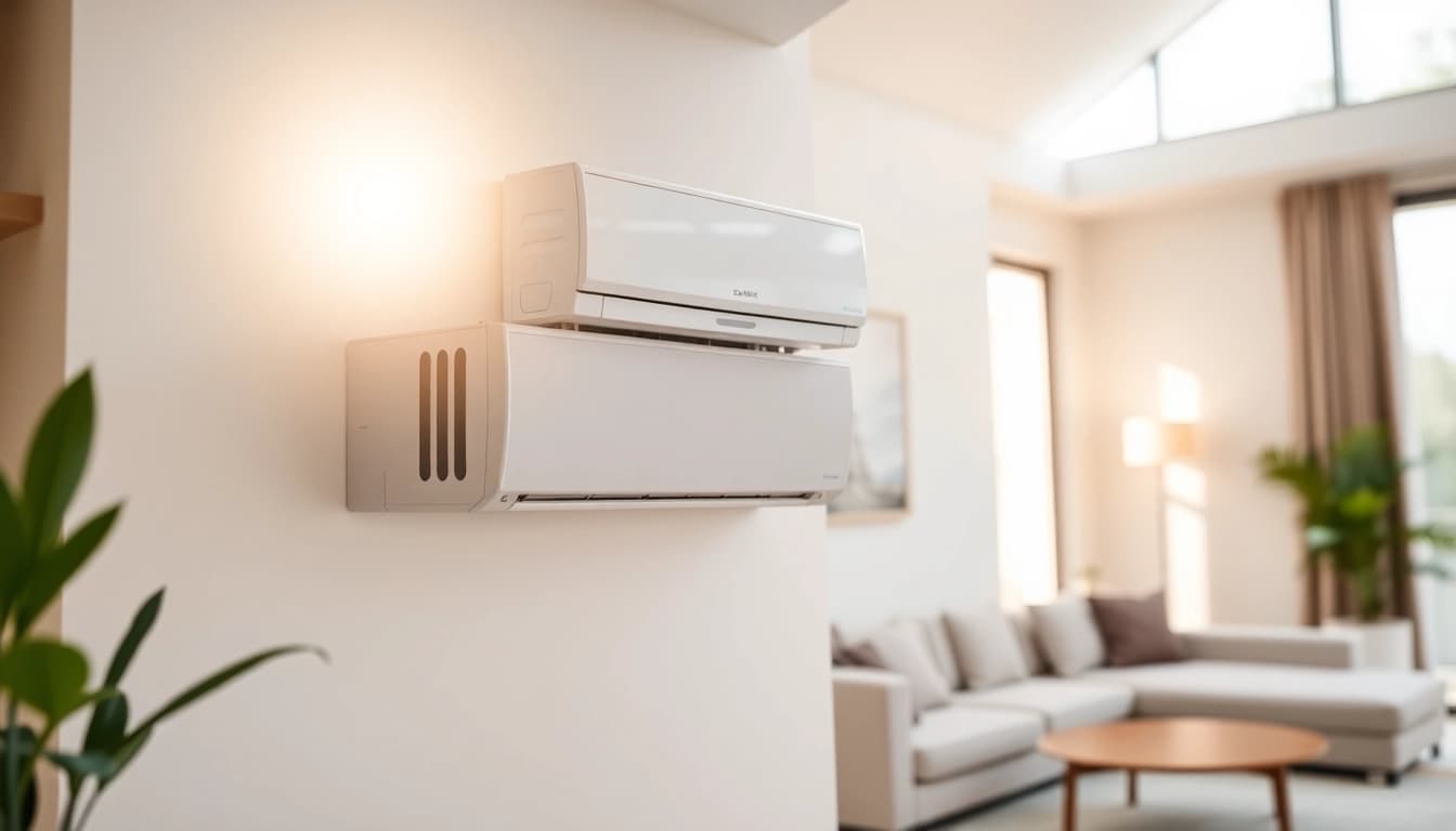 Installing a daikin mini split ac in a modern living room, showcasing comfort and efficiency.