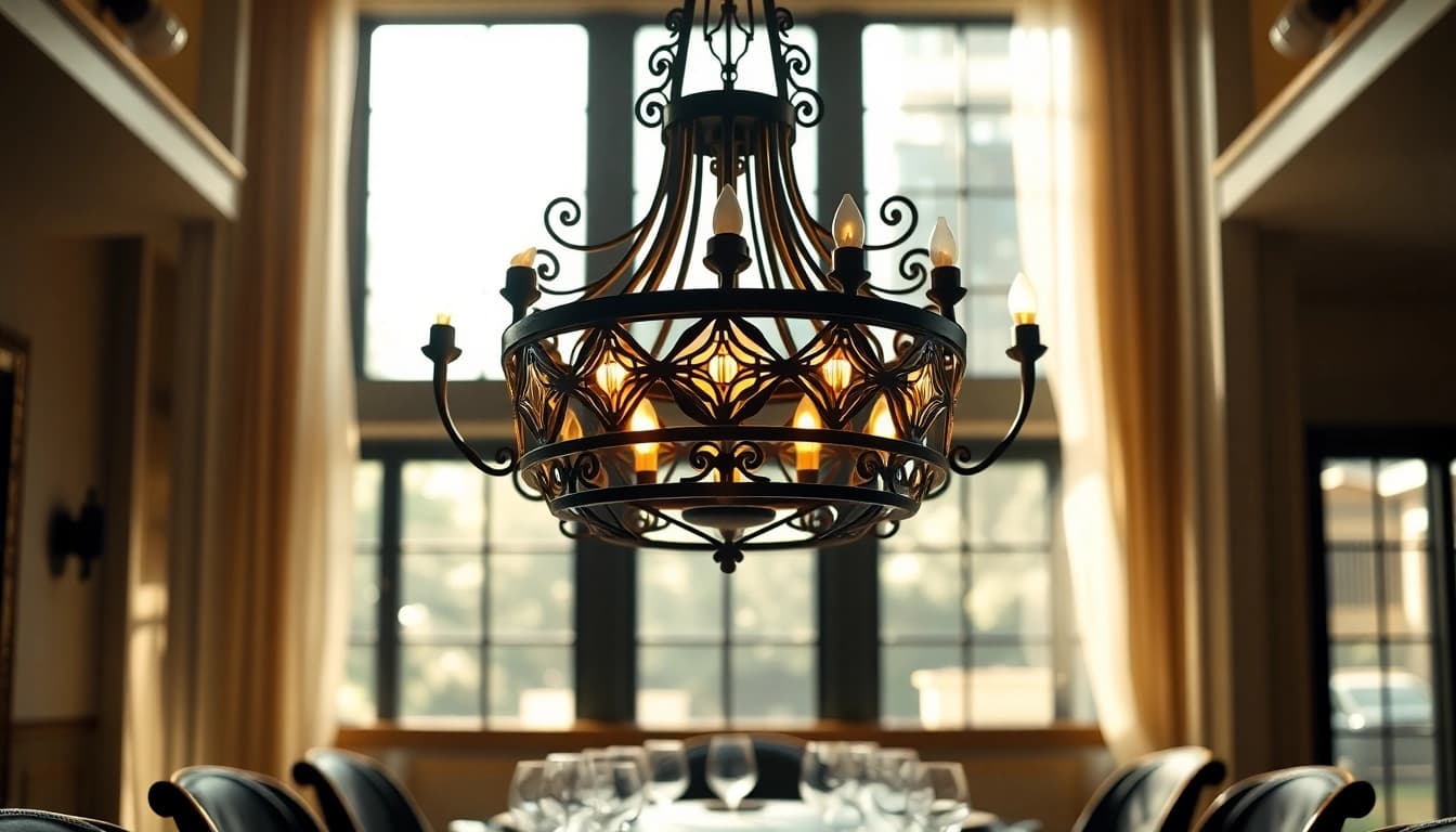 Illuminate your space with a stunning black and gold light fixture, offering elegance and sophistication.