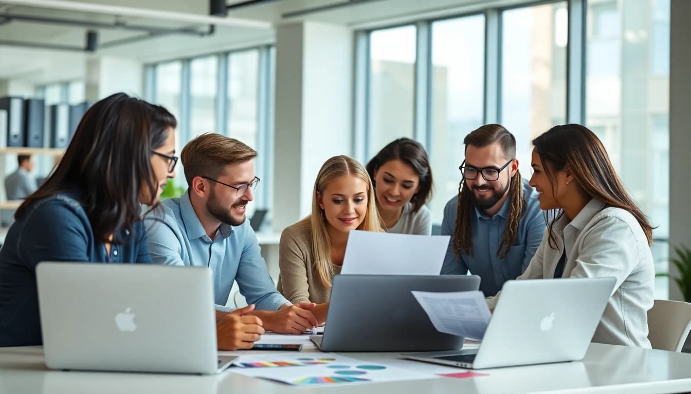 Webdesign Braunschweig - Kreatives Team bei der Zusammenarbeit an einem Webdesign-Projekt.