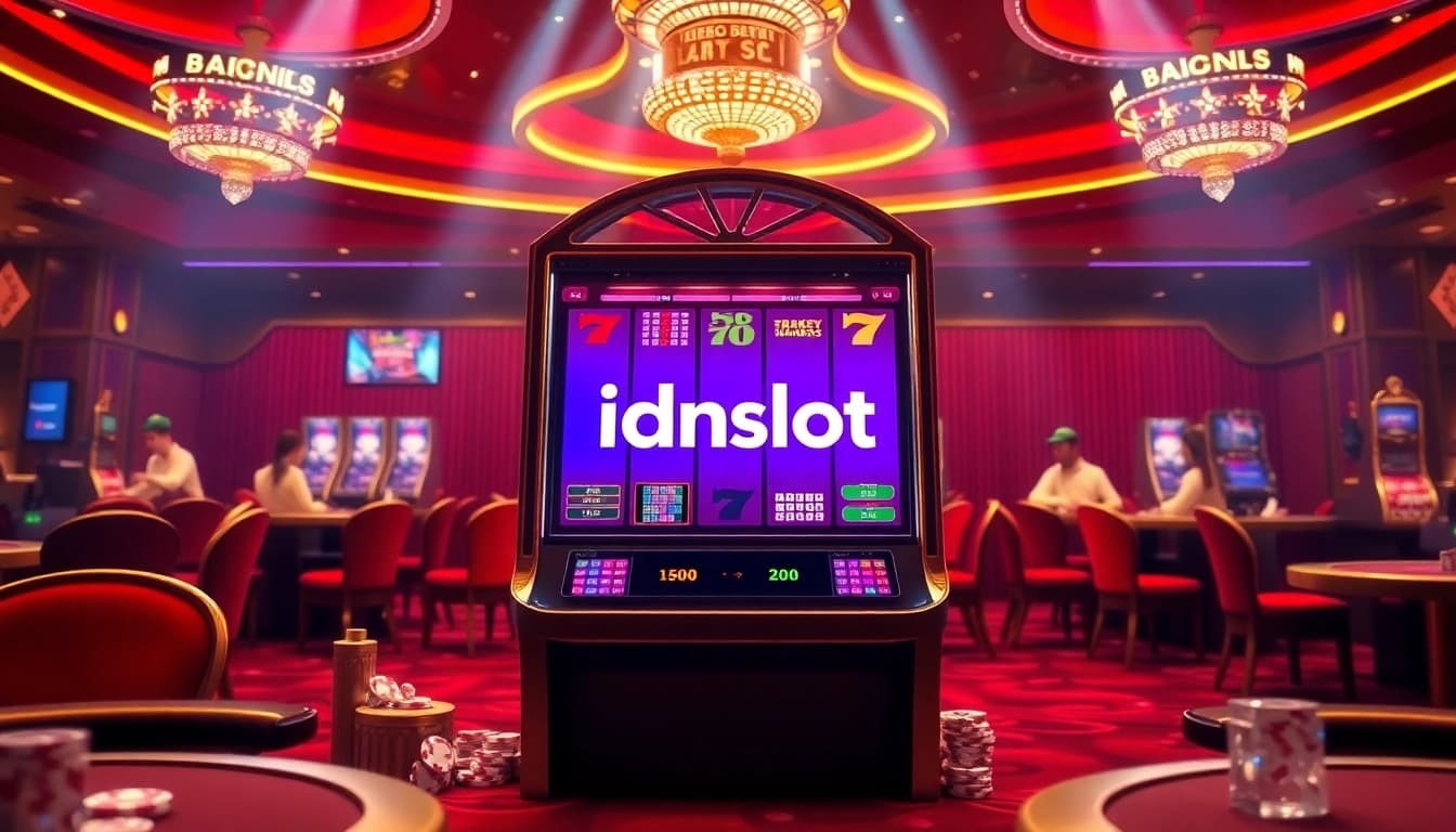 Engage with idnslot's online gaming experience featuring vibrant casino elements.