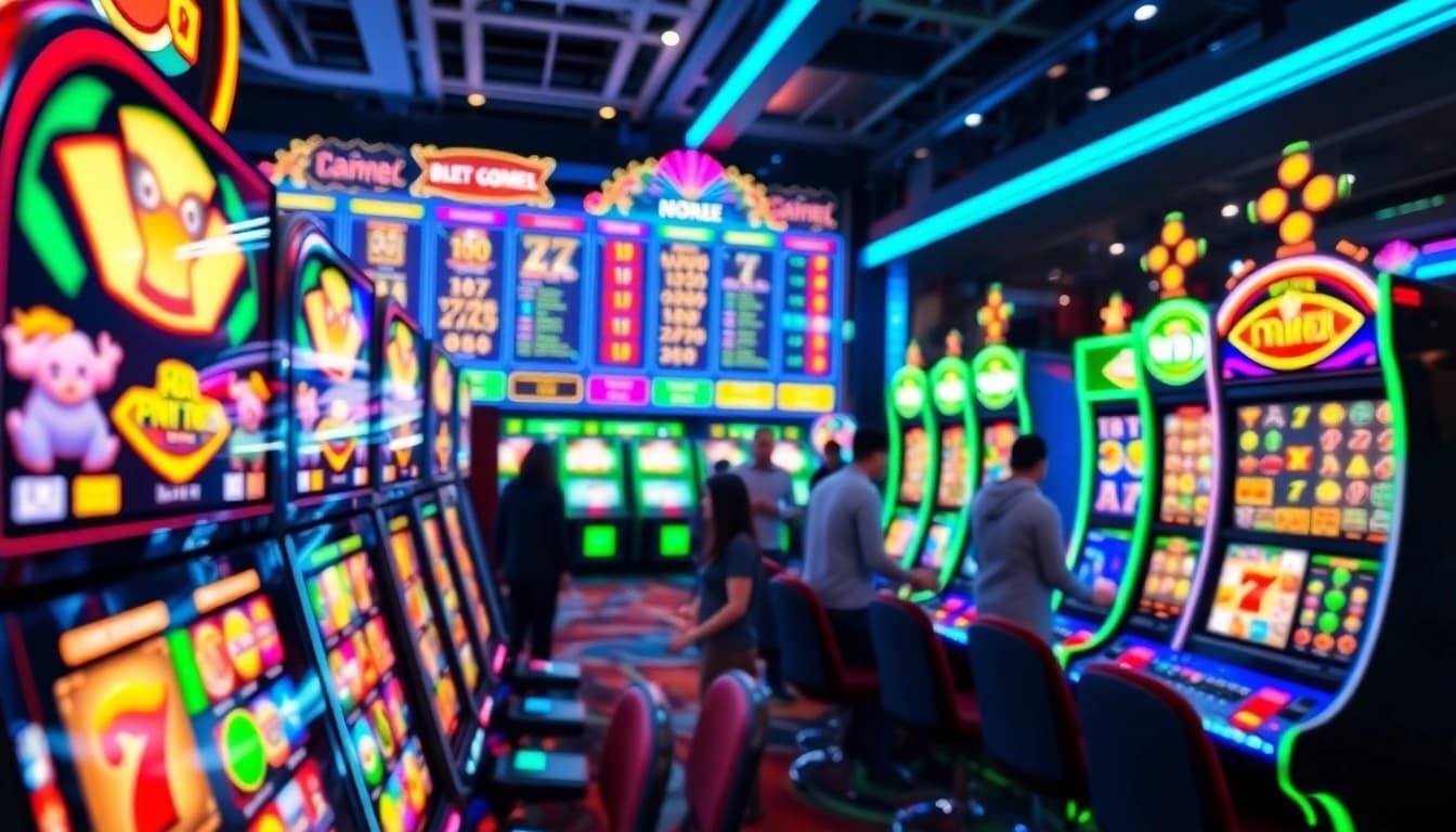 Mainkan slot togel dengan mesin slot berwarna-warni yang memikat di lingkungan permainan online.