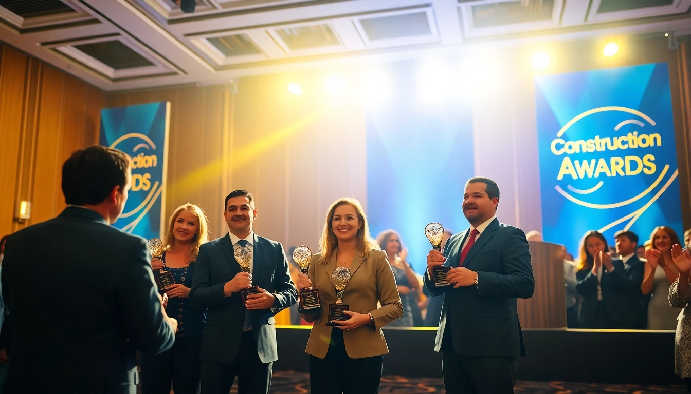 Celebrate achievements with Construction awards presented at a grand awards ceremony.