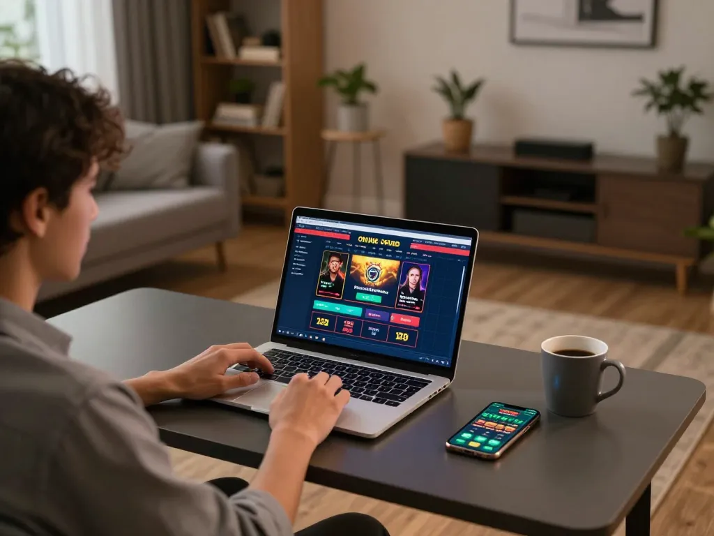 Engaged in online gaming, this cozy setup illustrates the appeal of casino online esteri for strategic play.