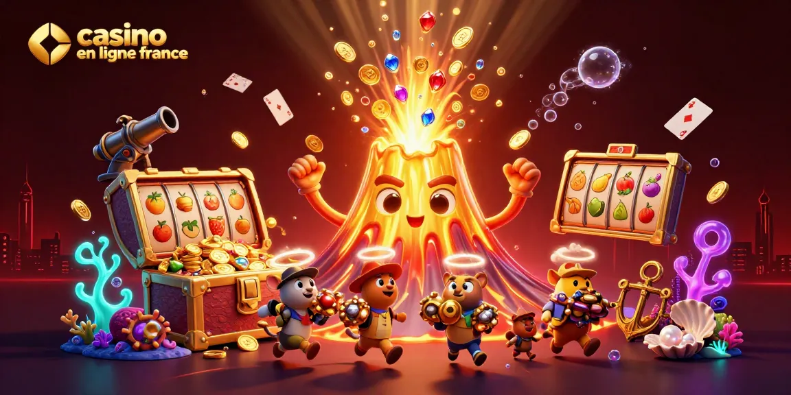 Découvrez le casino en ligne France avec notre illustration dynamique de jeux fascinants et trésors.
