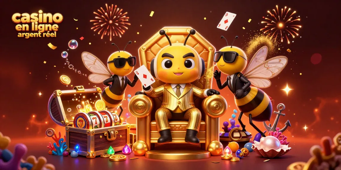 Gagnez avec le casino en ligne argent réel dans une illustration animée captivante, mettant en scène des personnages de jeu.