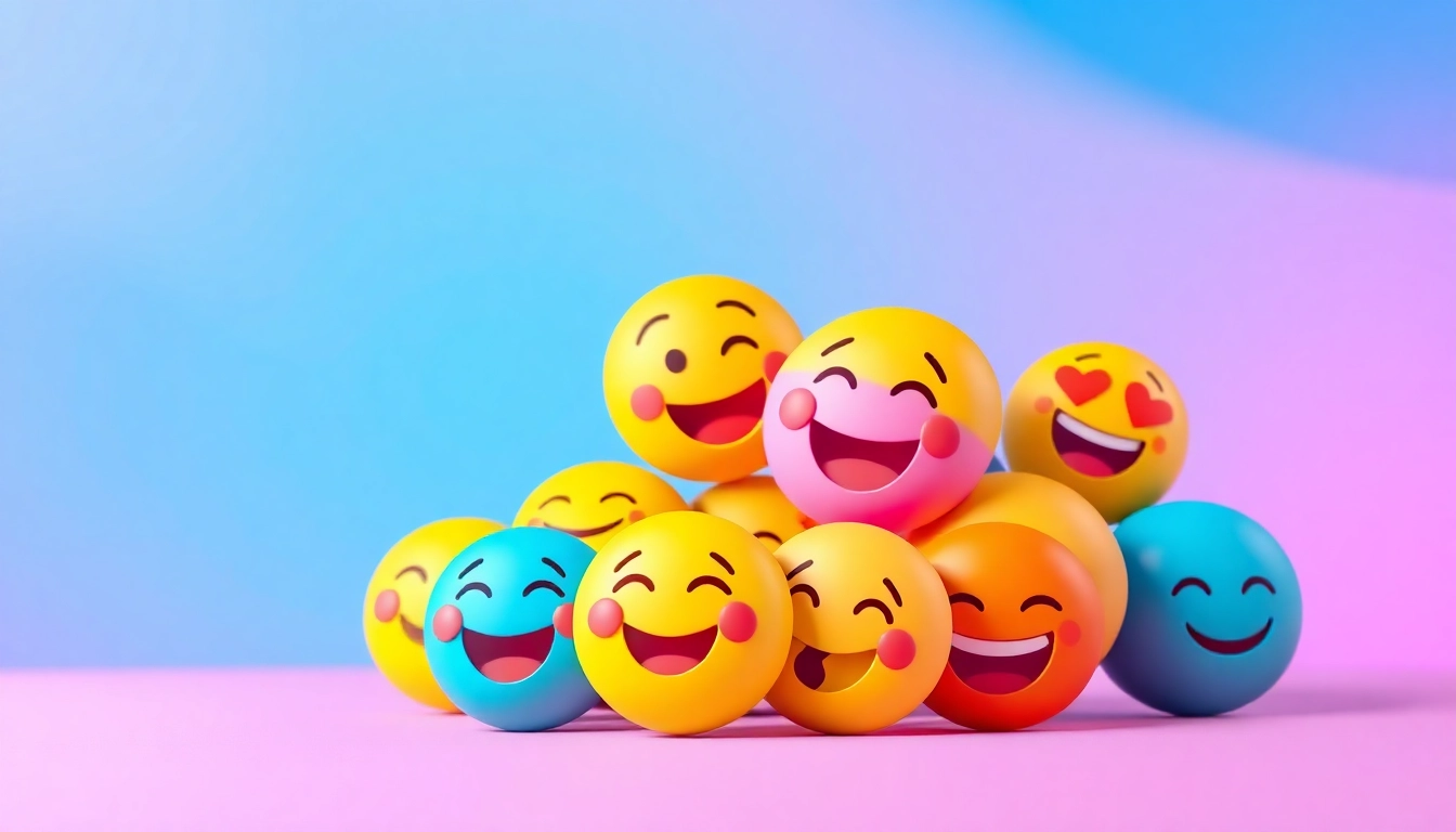 Engage with tiktok emojis showcasing various emotions creating a playful atmosphere.
