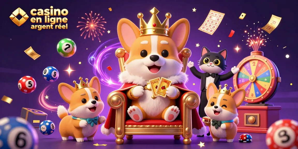 Gagnez gros avec un casino en ligne argent réel entouré de jeux de loterie colorés et de festivités.