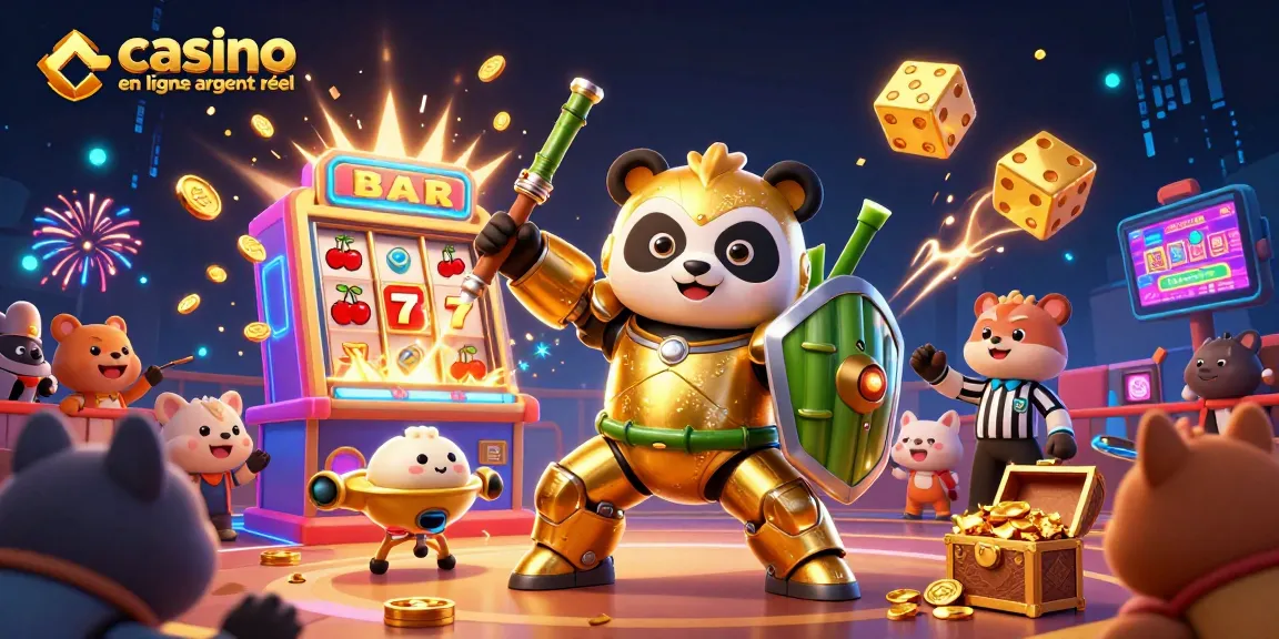 Profitez de l'expérience immersive du casino en ligne argent réel avec une illustration dynamique.