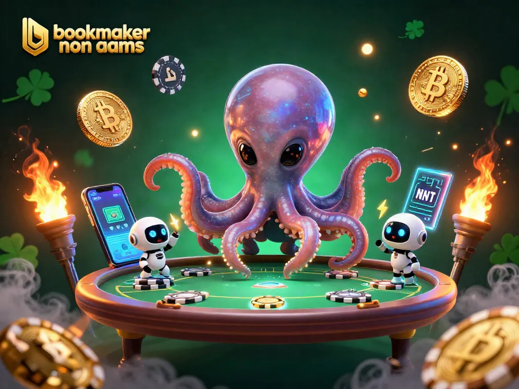 Gioca sui bookmaker non AAMS in un'illustrazione 3D, con un polpo al centro che sfida le probabilità.