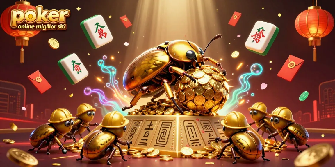 Giocando a poker online migliori siti: illustrazione innovativa di una scena di casinò con elementi di gioco e atmosfera vivace.