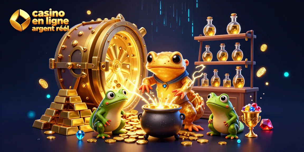 Une illustration 3D détaillée représentant un alchimiste salamandre dorée, évoquant le casino en ligne argent réel par la magie des gains.
