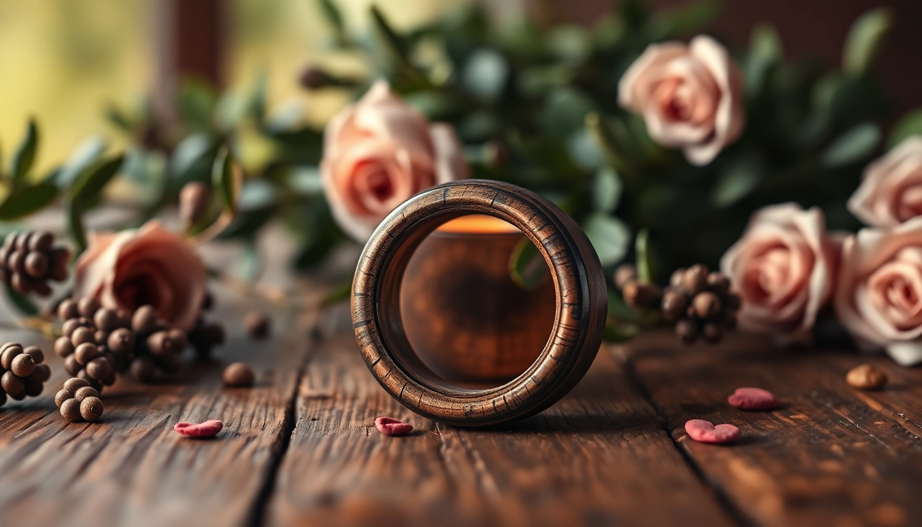 Showcase of unique Whiskey Barrel Wedding Bands highlighting grain pattern and rustic charm