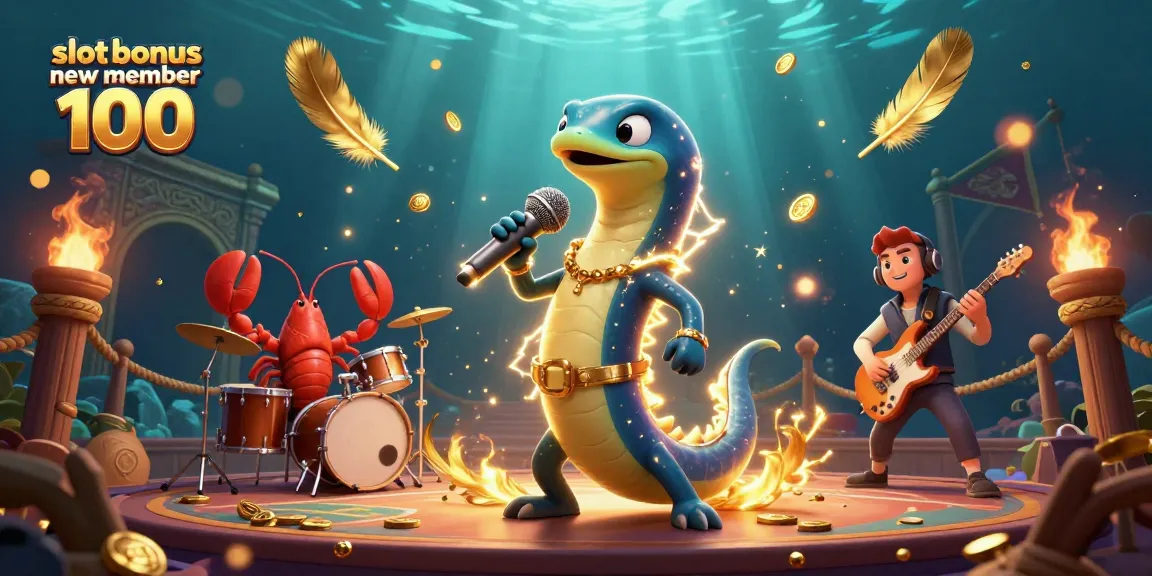 Experience the excitement of slot bonus new member 100 with vibrant underwater casino scene filled with dynamic characters.