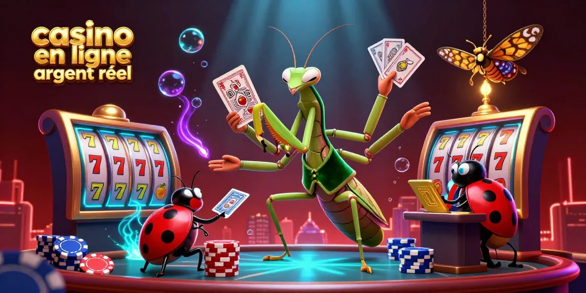 Gagnez au casino en ligne argent réel avec des cartes et des jetons animés dans une scène colorée