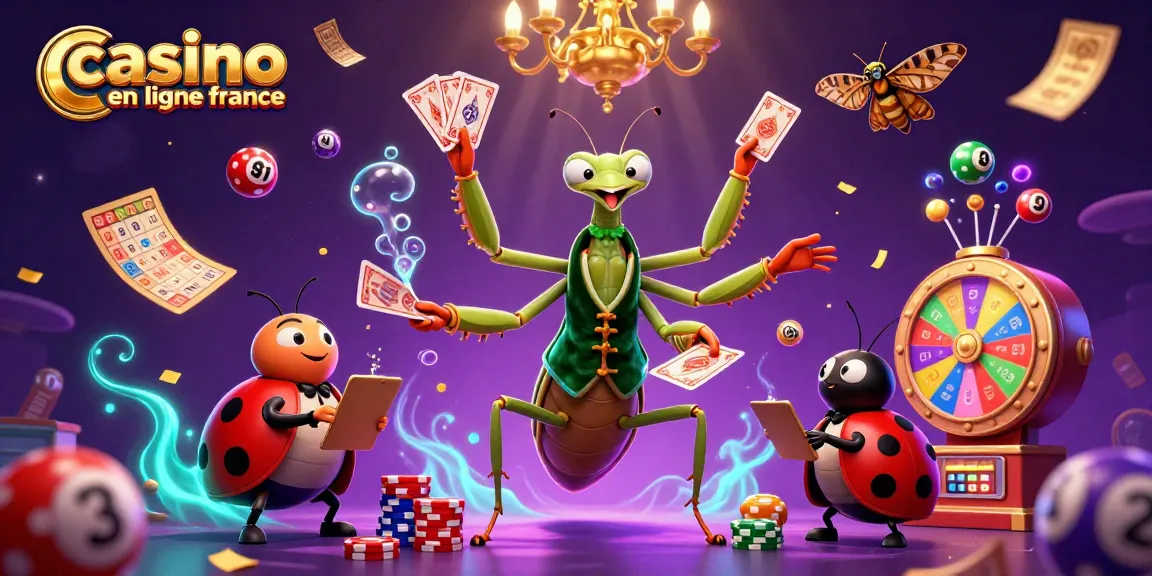 Découvrez des jeux au casino en ligne France avec une ambiance festive animée par un caméléon et des effets lumineux captivants.
