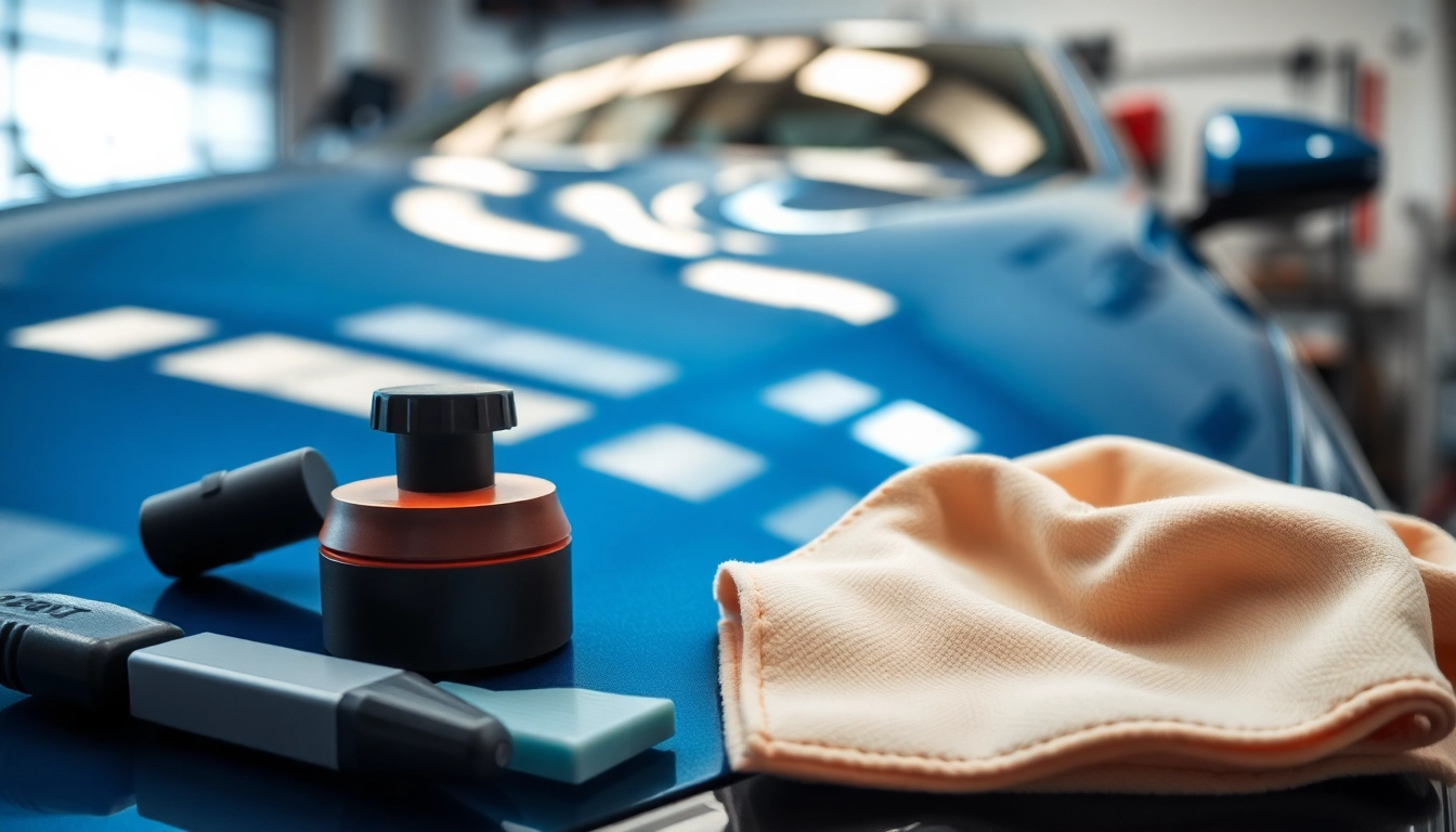 Apply paint protection wax for a glossy finish on a beautifully detailed car.