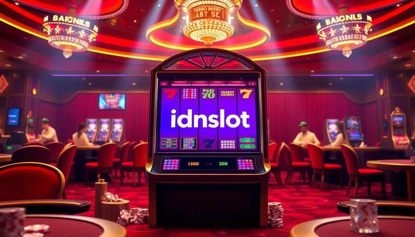 Engage with idnslot's online gaming experience featuring vibrant casino elements.