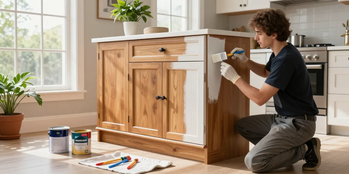 Cabinet painters Franklin County OH reimagining a kitchen with fresh cabinet paint in a bright, stylish setting.