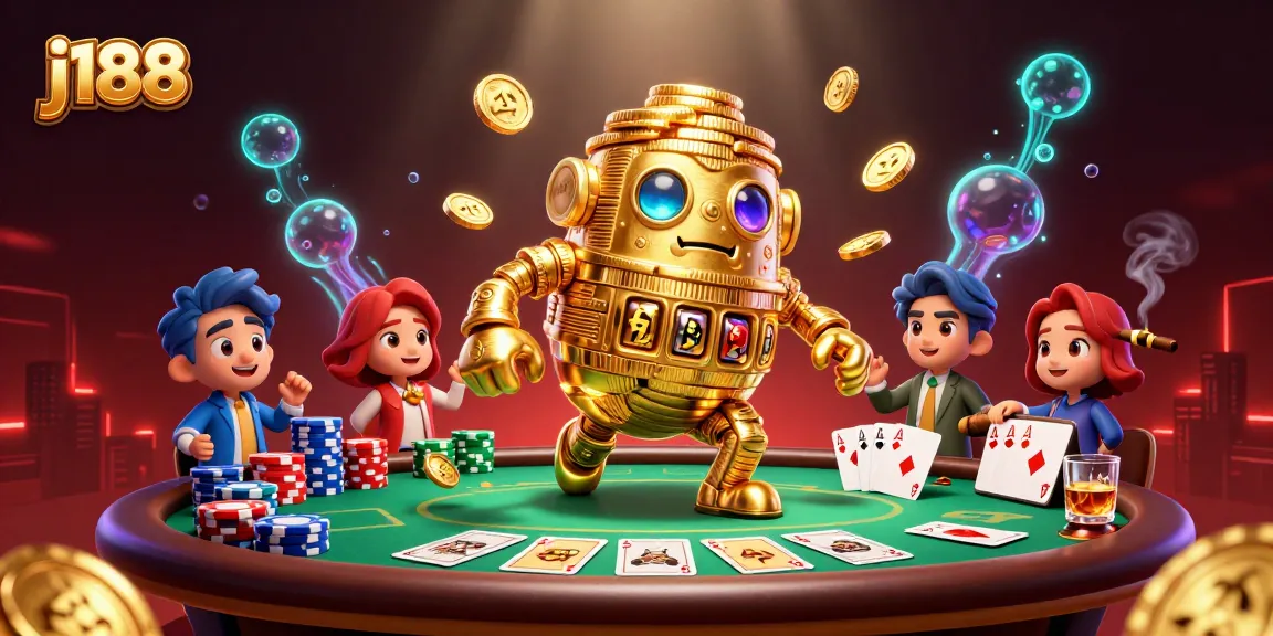 Play and win big at j188 with an enchanting 3D scene showcasing casino elements.