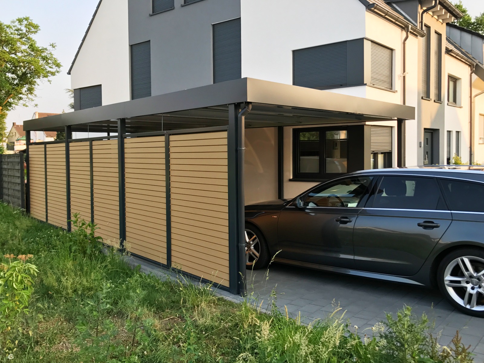 Glasdach fuer carport mit Metallkonstruktion – Qualitaet von ADA-Wintergarten