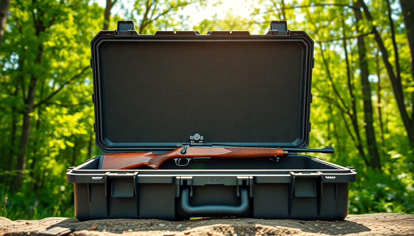 Explore the durability of a pelican rifle case showcasing superior protection in outdoor settings.