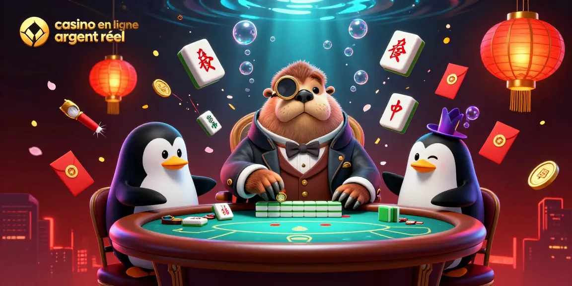 Plongez dans l'univers captivant du casino en ligne argent réel avec des personnages animés jouant au poker.