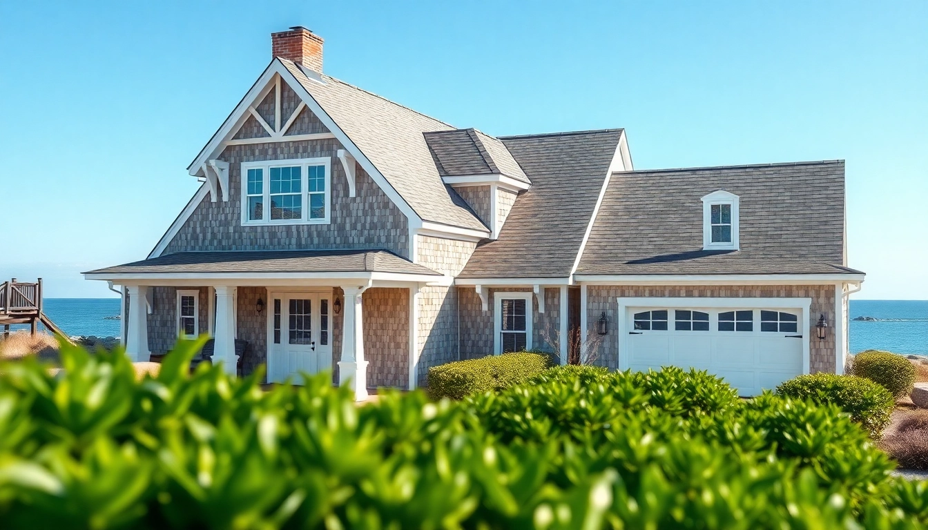 Beautiful cape cod home with an attached garage, showcasing coastal charm and elegance.