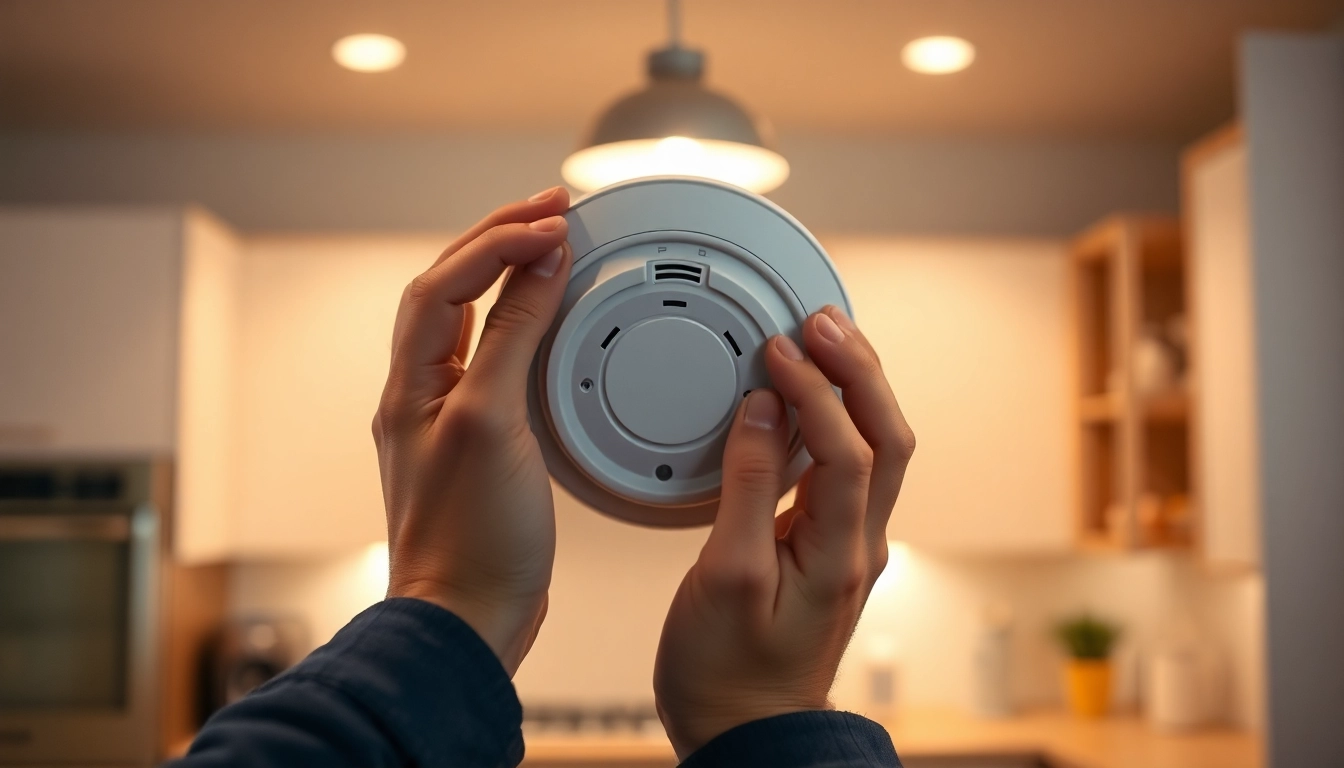 Replace smoke detector battery in a kitchen for optimal safety and performance.