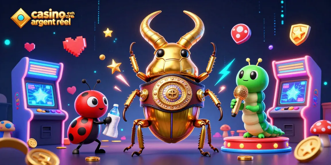 Plongez dans l'univers du casino en ligne argent réel avec cette illustration riche en couleurs et en détails de personnages animés.