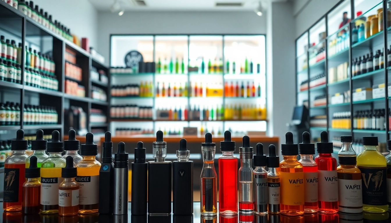 Vape Juice Depot showcasing a colorful display of premium vape juices and devices.