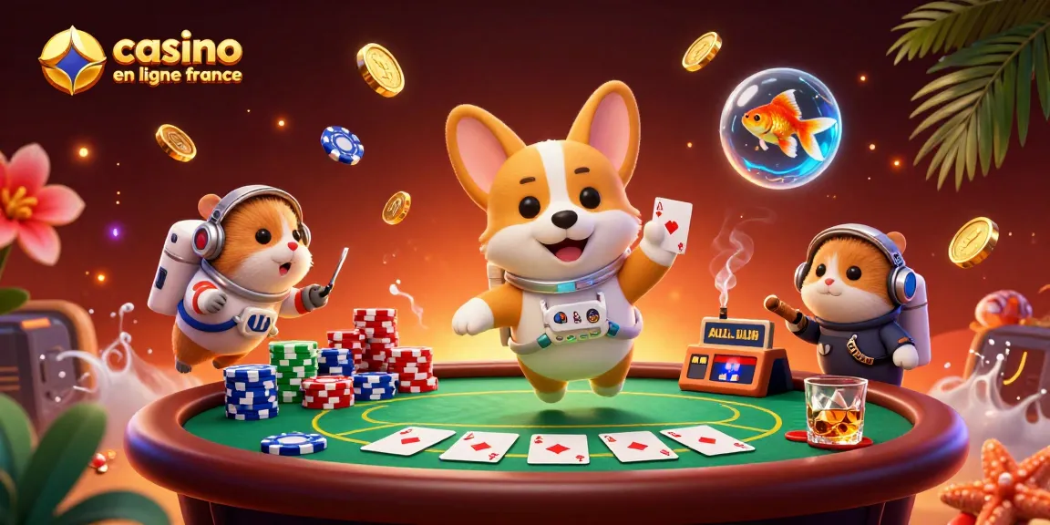 Découvrez un casino en ligne France fascinant avec des jeux de poker et des pièces flottantes.