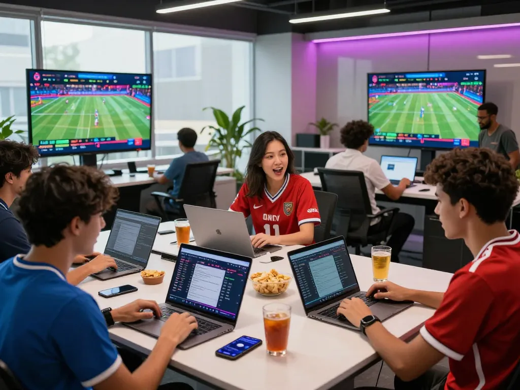 Exciting Thể thao hubet88 sports betting scene with enthusiastic bettors engaging in live events.