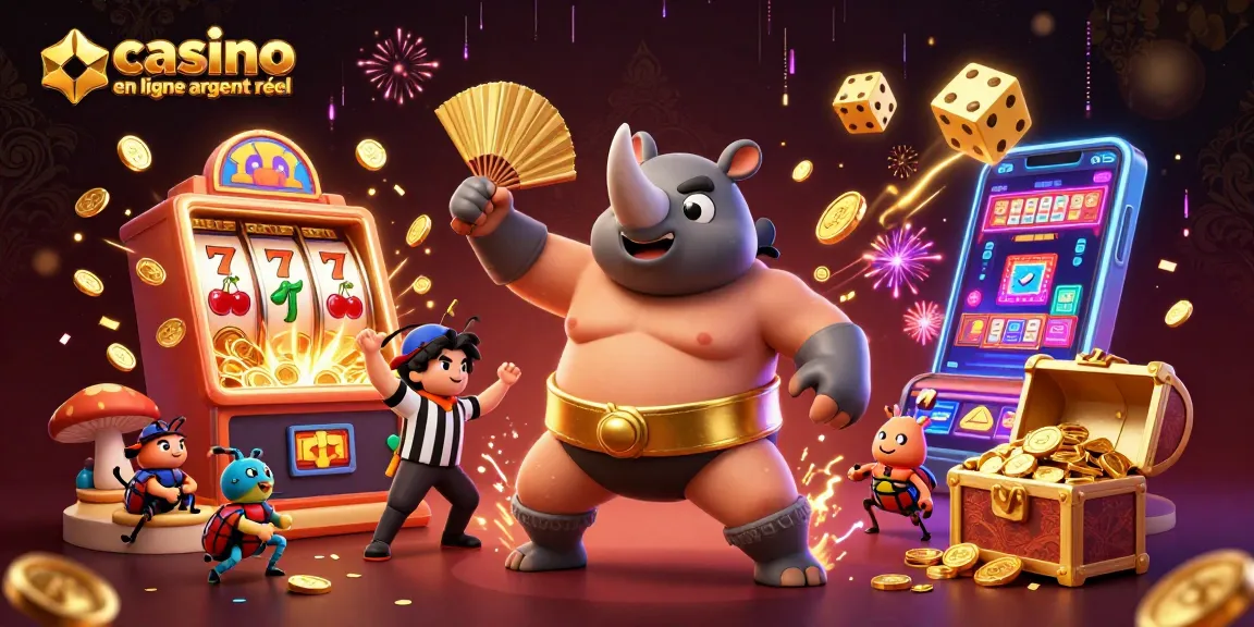 Illuminez votre expérience de casino en ligne argent réel avec une illustration dynamique de personnages et de jeux.