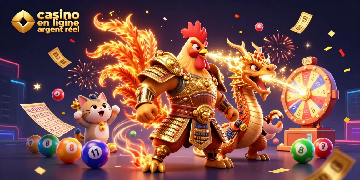 Plongez dans le monde du casino en ligne argent réel avec cette illustration festive captivante.