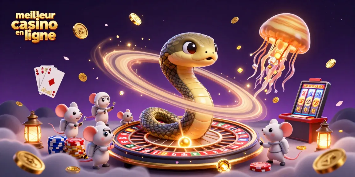 Meilleur casino en ligne en action avec une illustration 3D riche, personnages joueurs sur des roulettes.