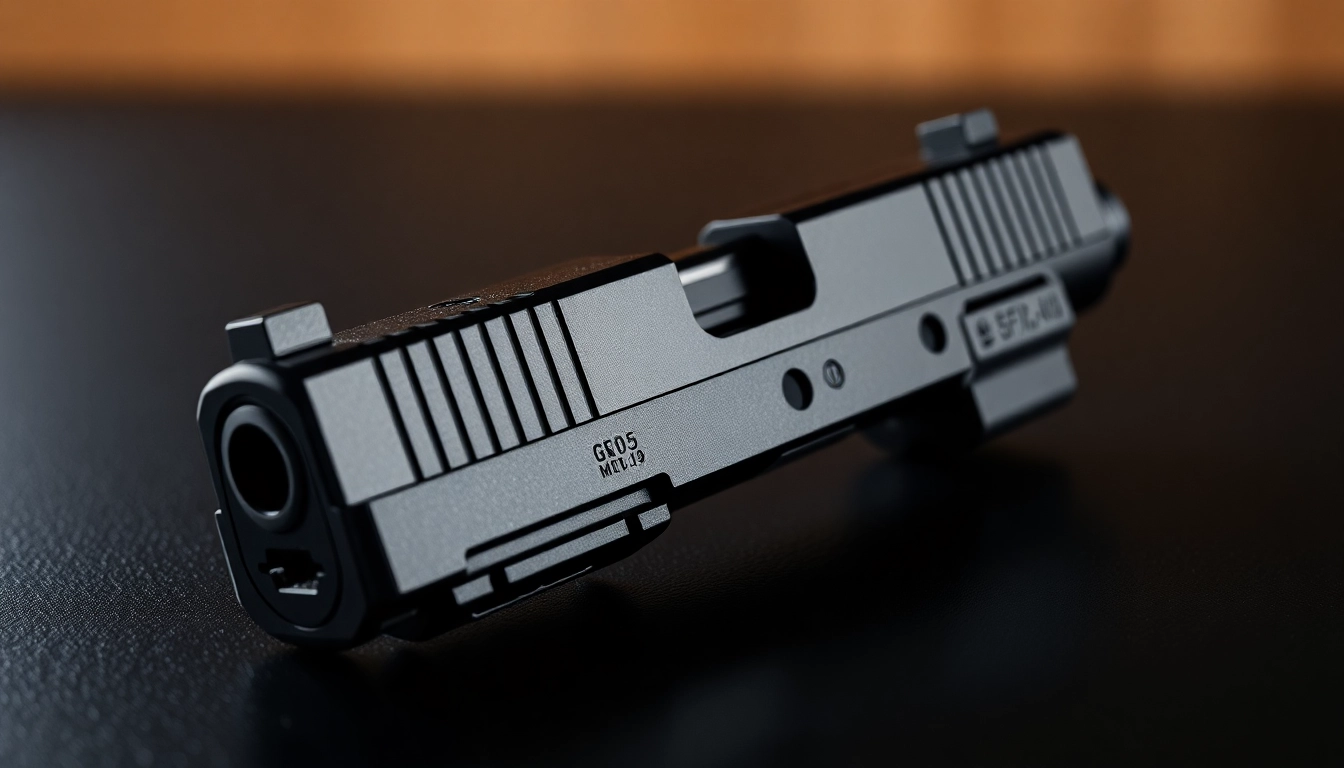Showcase Glock 19 Gen 5 MOS OEM Slide highlighting its precision and quality features for enthusiasts.