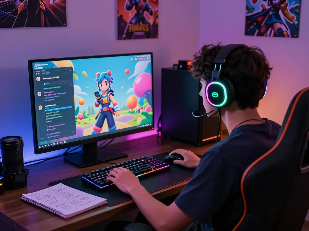 Engaging AI chat experience with ai slut character in immersive gaming setup
