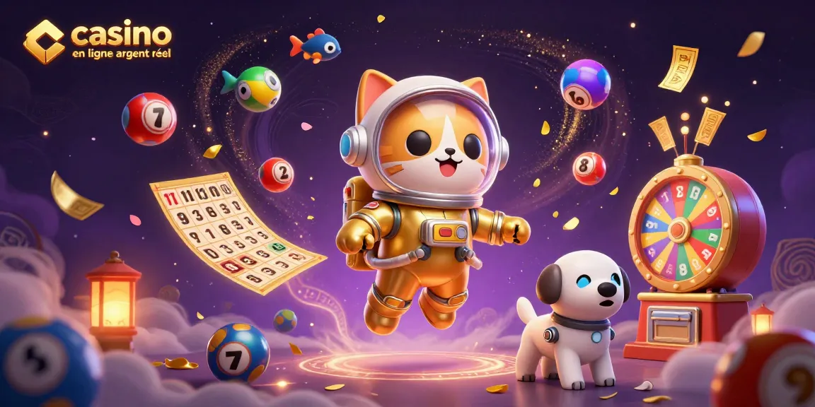Jouez à casino en ligne argent réel avec un chat astronaute et un chien robot dans un univers coloré.