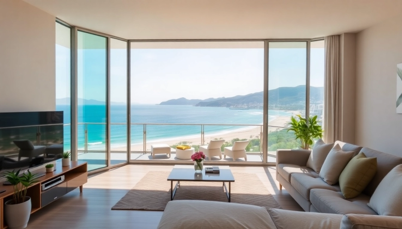 View of a modern apartment in Alanya, inviting buyers to buy apartment in alanya with stunning sea views.