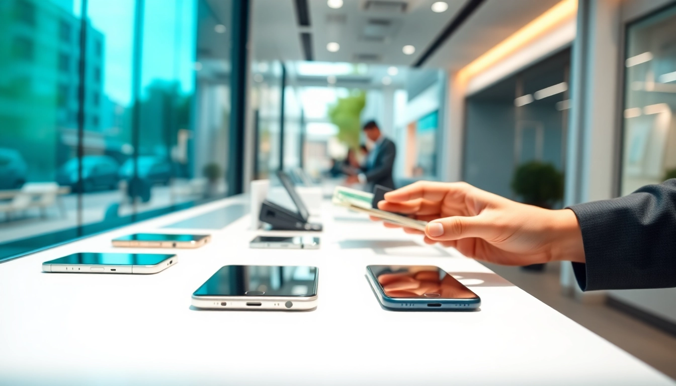 Engaging mobile phone transactions showing more than ecoATM capabilities in a modern setting.