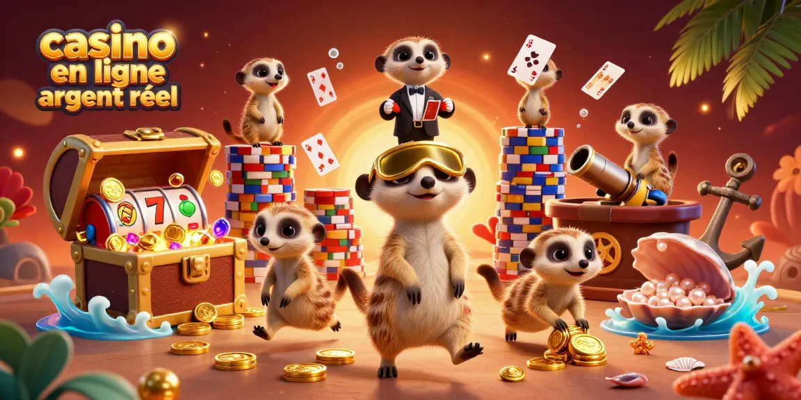 Vivez l'excitation des jeux avec une scène de suricates animée dans un casino en ligne argent réel.