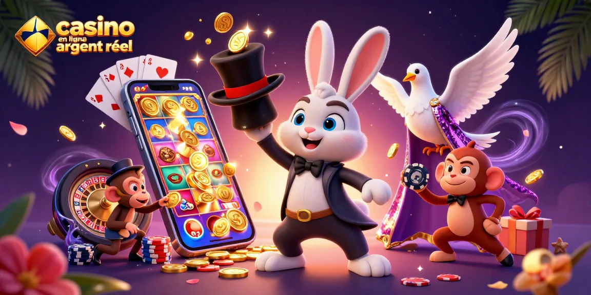 Gagnez des jetons en jouant au casino en ligne argent réel avec une illustration magique.