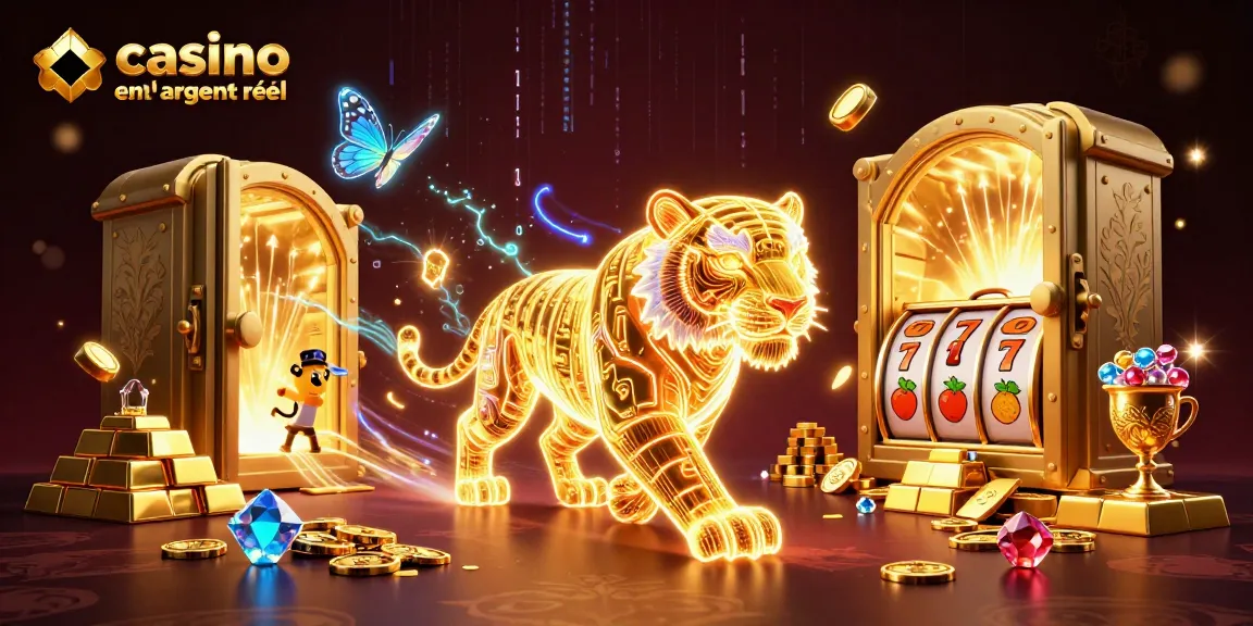 Jouez au casino en ligne argent réel avec un tigre lumineux et des trésors étincelants.