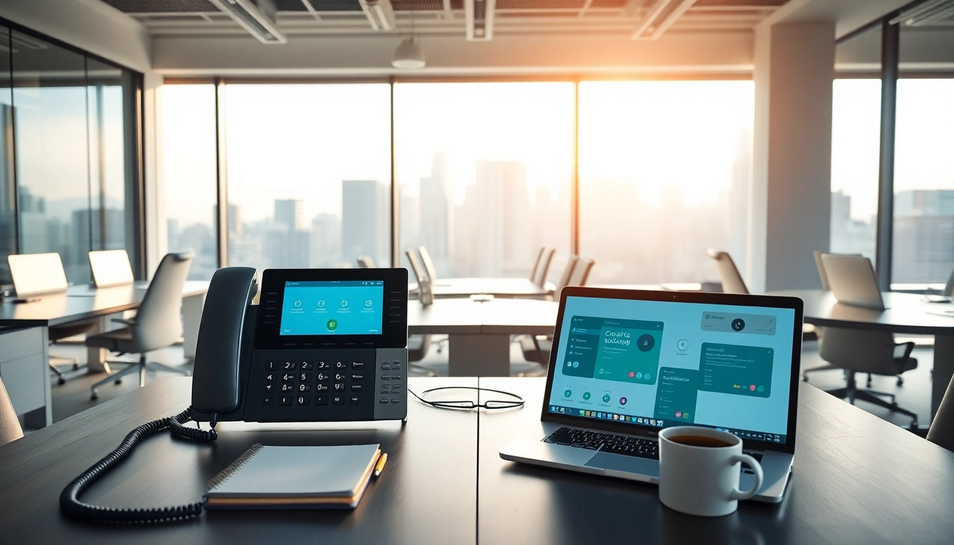 Explore a sleek cloud phone system in a modern workspace enhancing communication efficiency.