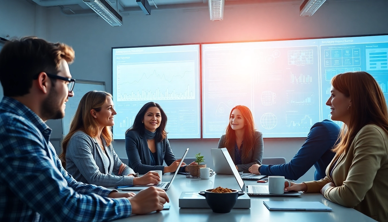 Streamlined ai enterprise search tools enhance team collaboration in a modern workspace.