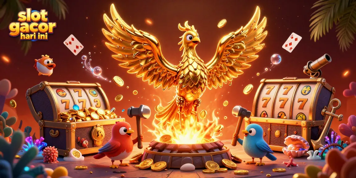 Spin the reels of slot gacor hari ini with the dazzling golden phoenix illuminating thrilling wins.
