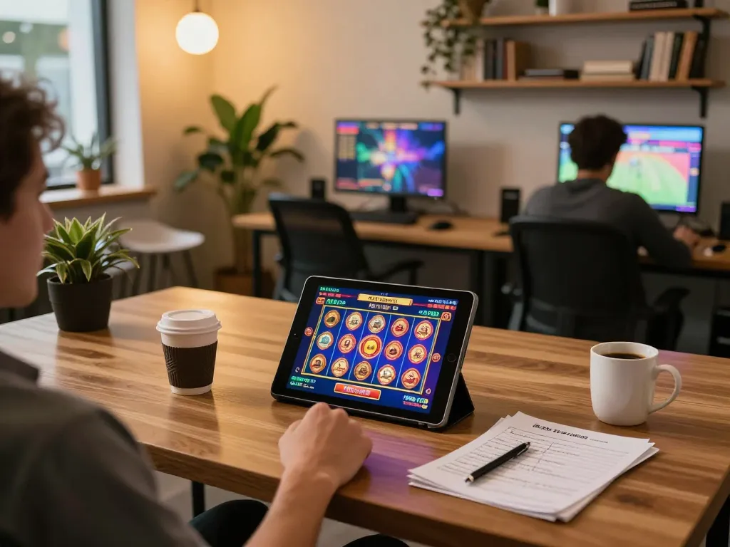 Engaging in slot gacor siang ini while enjoying online gaming in a cozy home environment.